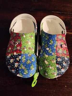 New Crocs Kids' Shoes - Classic Vineyard Vines Clogs, Holiday Classic Sz J2