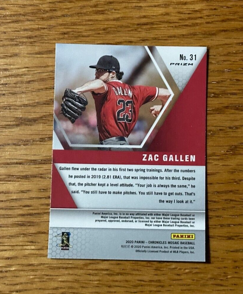 ZAC GALLEN 2020 Panini Chronicles #31 Mosaic Rookie RC
