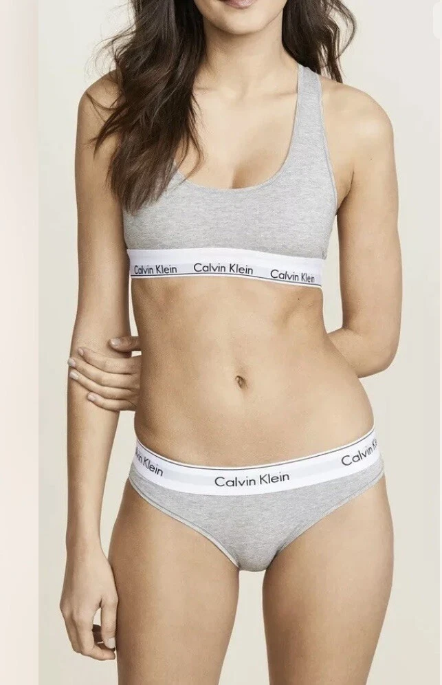 Calvin Klein Women Modern Cotton Bralette Brassiere , Bikini Modern Pants -S