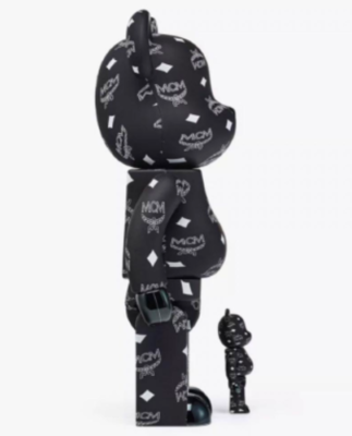 BE@RBRICK MCM BLACK Ver. 100％ & 400％ MCM Bearbrick 100% & 400% Set Black Figure MCM Logo Print | eBay