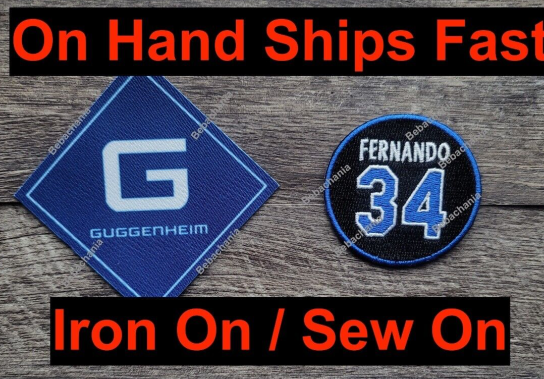 Fernando Valenzuela Patch #34 Plus Ad Guggenheim Jersey Patch LA