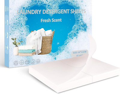 Laundry Detergent Sheets Fresh Scent 32+ Loads Camping Travel