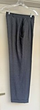 Vtg Le Painty Slax 44 Cerruti Italian Wool Fabric Grey Pleated Cuffs 32W x41L Nu