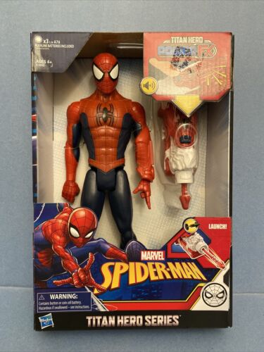  SpiderMan Marvel Titan Heroes Series Action Figure with Sound Power FX Launcher - Picture 1 of 9