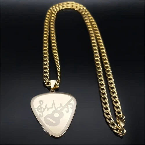For Fender Gibson ESP Ibanez Epiphone Guitar Music Picks Titanium Steel Necklace