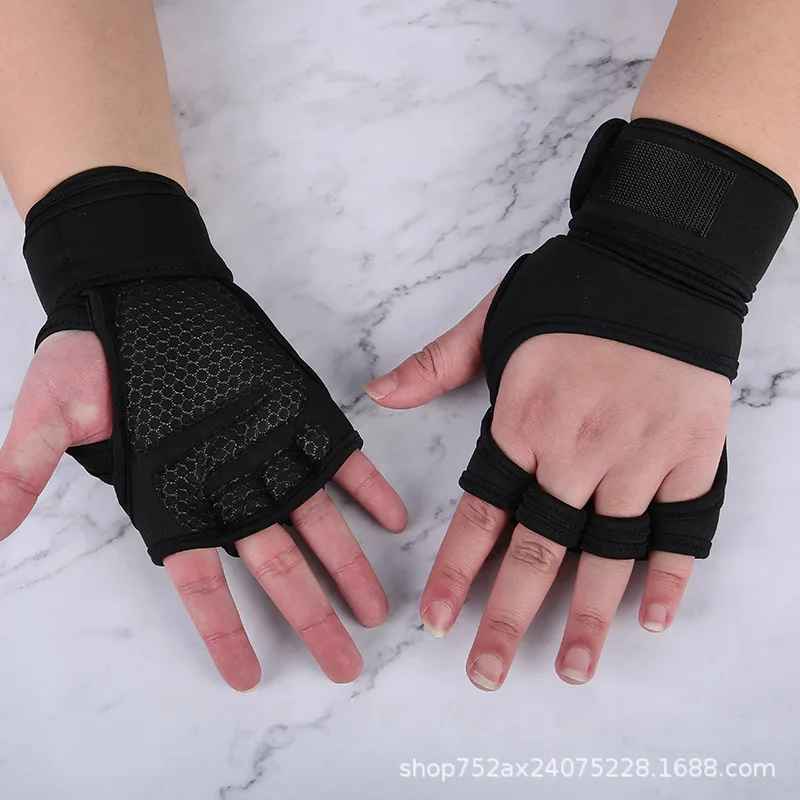 gloves workout lifting gym weight fitness training men wrist women wrap glove-image