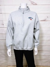 Disneyland Resort Womens Sweatshirt Size M Gray 1/4 Zip Embroidered Logo Mickey