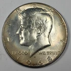 1968-D Kennedy Half Dollar 40% Silver Brilliant Uncirculated (BU) KM#202a 6166-A