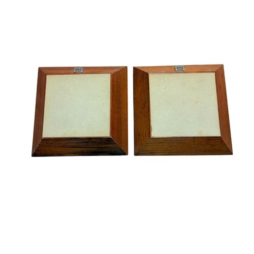 Wooden Framed Carved Sunken Wall Mirror Set of 2 Gallery Wall VTG Square Diamond - Picture 3 of 16