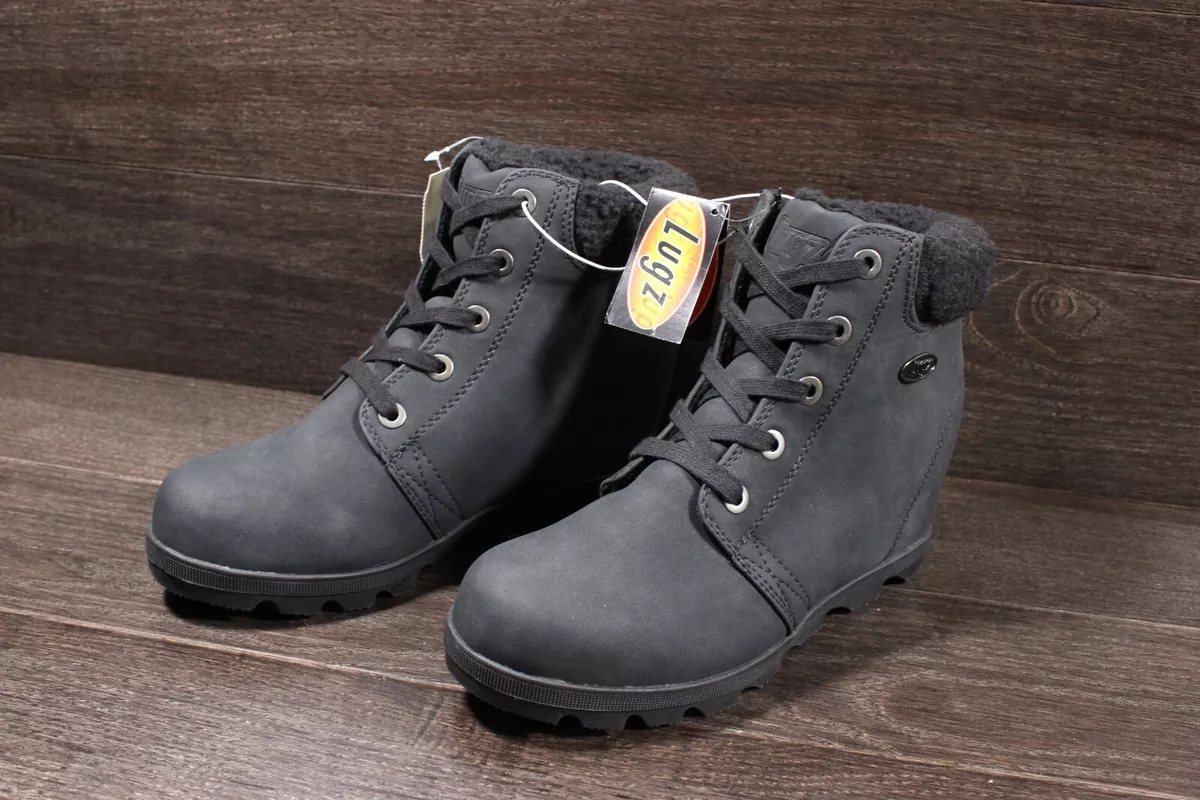 Lugz Womens Marsella Fleece Wedge Boots Size 10 Black WMARSFV 0055