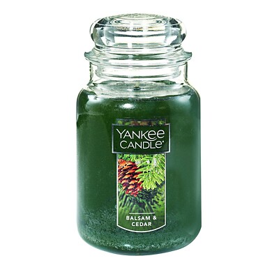 Yankee Candle Large 22-Ounce Jar Candle, Balsam & Cedar