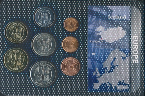 Münzen Island Stgl./unzirkuliert Kursmünzen ab 1981 5 Aurar bis 100 (10678456 - Bild 2 von 2
