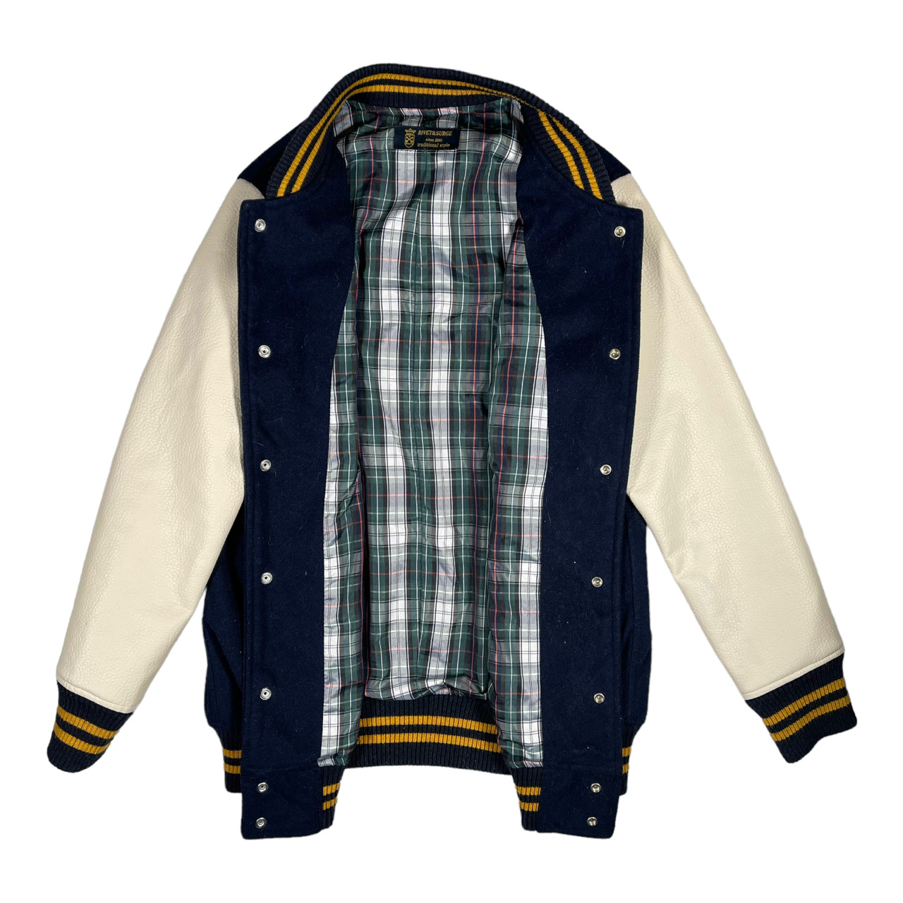 Rivet and Surge Varsity Jacket Faux Leather Arms Tart… Gem