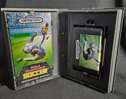 1989 World Championship Soccer Sega Genesis Game Cartridge CIB Tested