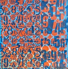 Abstract Painting on Paper, Numeric Painting, Acrylic Painting, Modern Painting