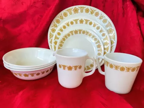 Vintage Corelle Butterfly Gold Plates, Mugs, Creamers, Bowls, Pyrex, Choose