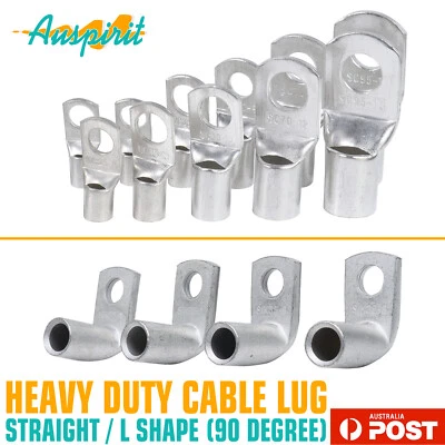 H/Duty Cable Lug Battery Crimp End Straight/90 Degree Right Angle Ring Connector - image 1 of 4