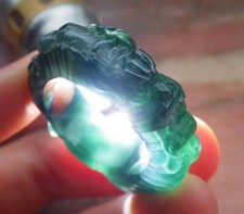Certified Green Burma Natural A JADE Jadeite Dragon RING USA. 10.25    652960 TN