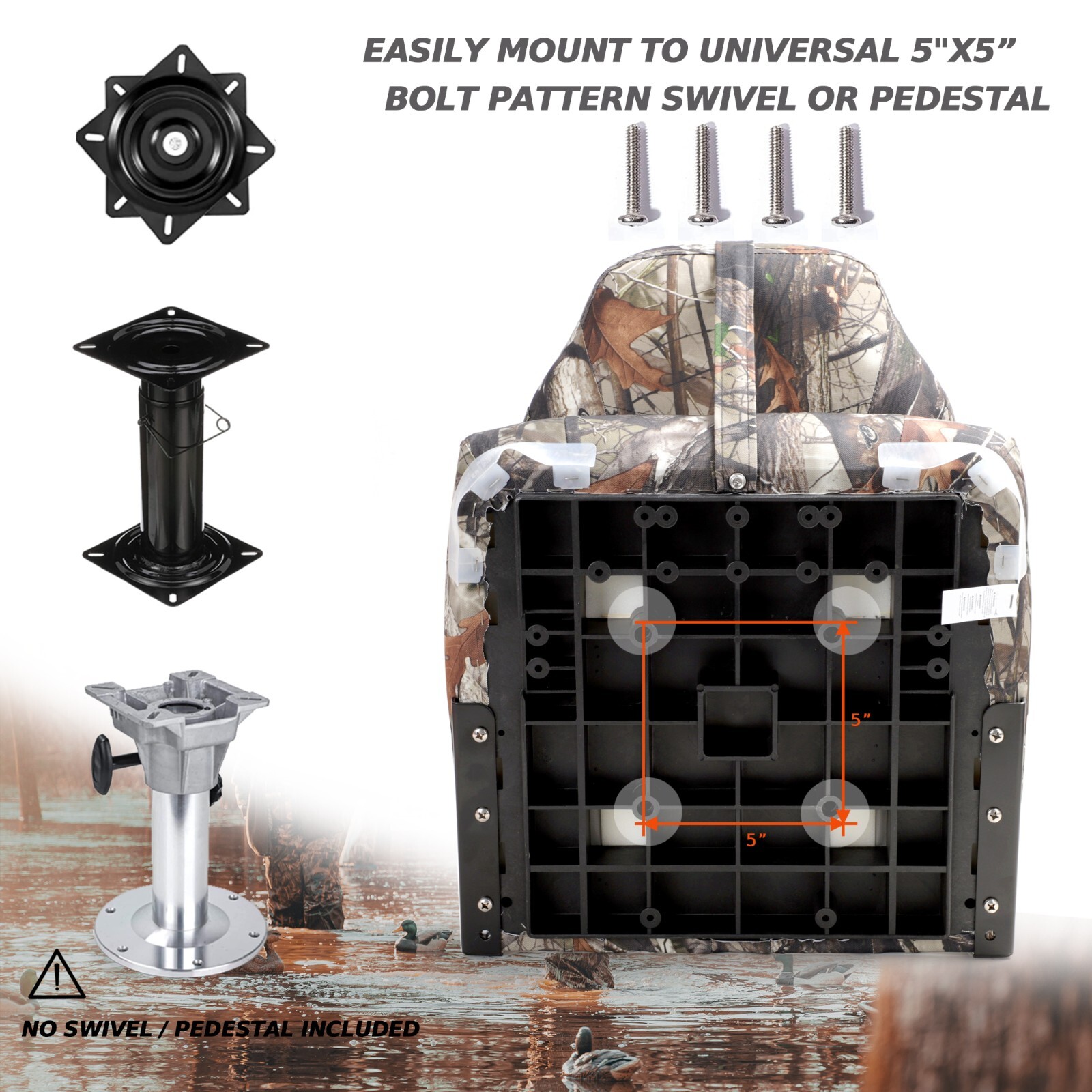 NORTHCAPTAIN Deluxe Camo High Back Folding Boat Seat, 2 Seats