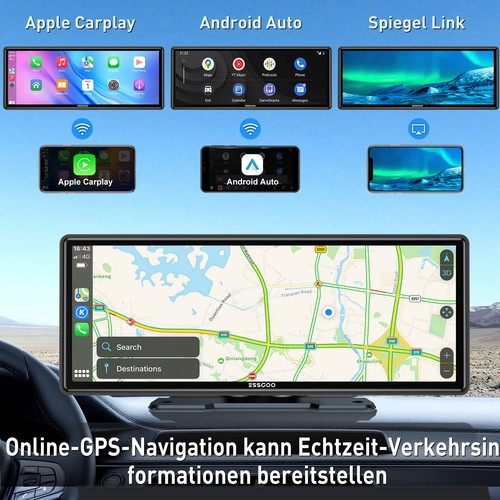 Apple Carplay Android Auto Autoradio Bluetooth Tragbarer Desktop Monitor +Kamera - Bild 2 von 14
