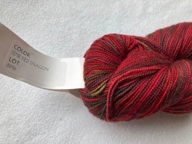 Pinturas para dedos de hilo Cherry Tree Hill supercalcetín a rayas 1018 Red Dragon Foto 2 de 2