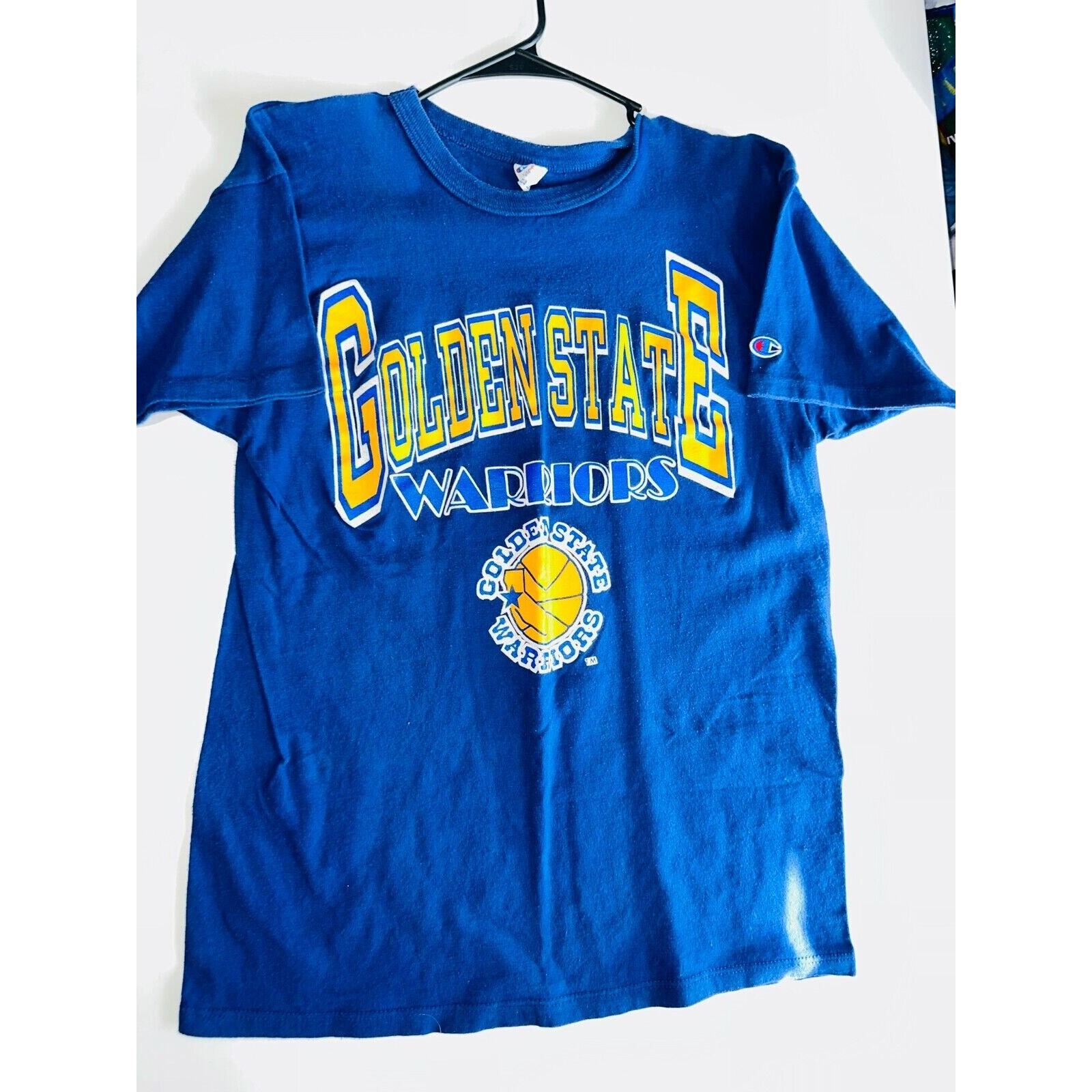 Champion T-Shirt Men Size Large Blue Golden State Warriors Crew Short Sleeve