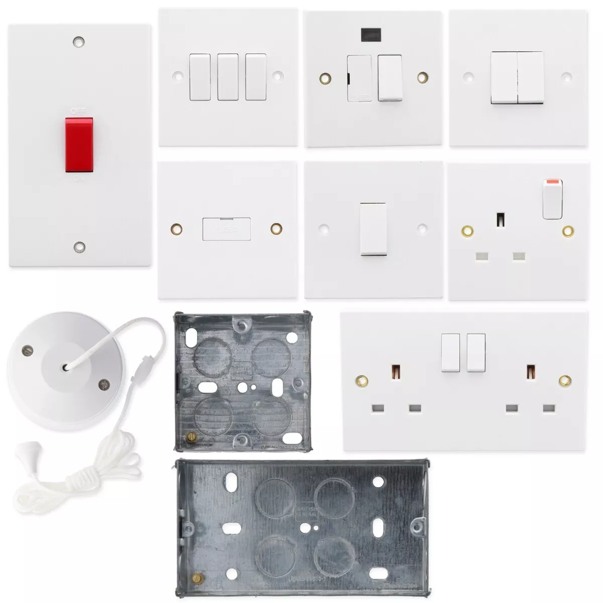Light on sale switch fittings