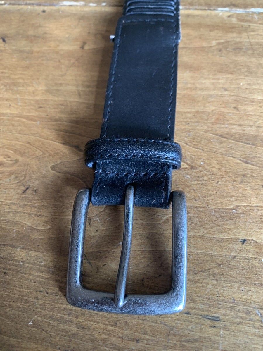 Tommy Bahama Black Woven Leather Belt Silver Buckle 40 X 1.25” | eBay