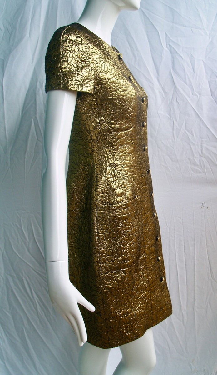 G CHANEL BOUTIQUE ワンピース レザー ゴールド 40 CHANEL BOUTIQUE 96A LESAGE EMBROIDERED 24K GOLD DRESS 38 | eBay