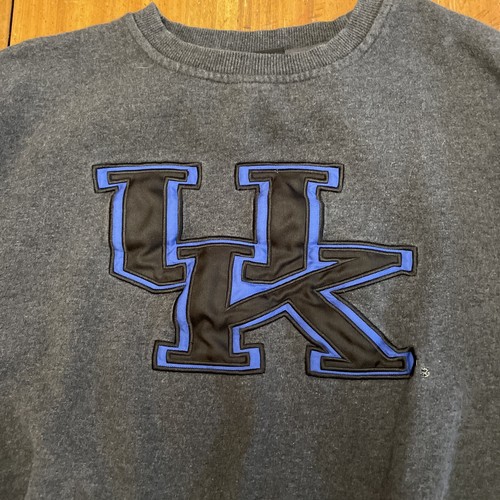 Kentucky Basketball UK Sweatshirt Gray Medium Colosseum Athletics Blue Black - Picture 2 of 14