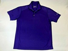 Mens L Nike Golf Polo Shirt Dri Fit Tour Performance Short Sleeves Purple Sport