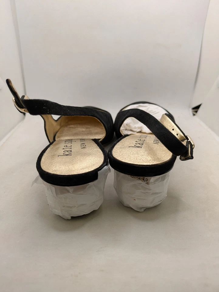 Zapatos de salón KATE SPADE "Ruby" de gamuza negra con estrás, talla 7,5 EE. UU. NUEVOS SIN CAJA Foto 4 de 4