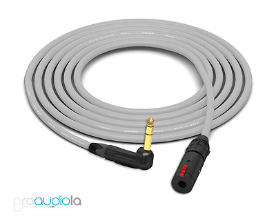 Canare Quad L-4E6S Headphone Extension | Neutrik Gold 90º TRS | Gray 5 Feet