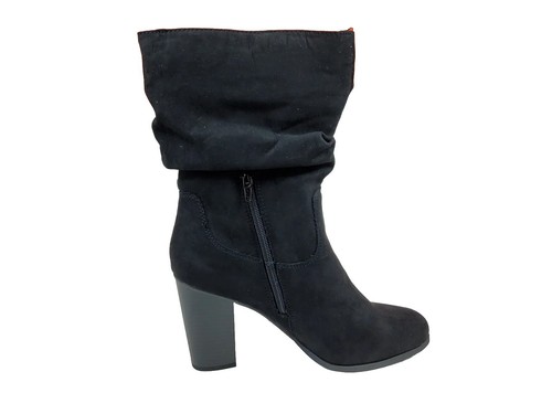 Style Co Women Mid-Shaft Block Heel Dress Boots Black Suede 9M (lot539) - Picture 3 of 12