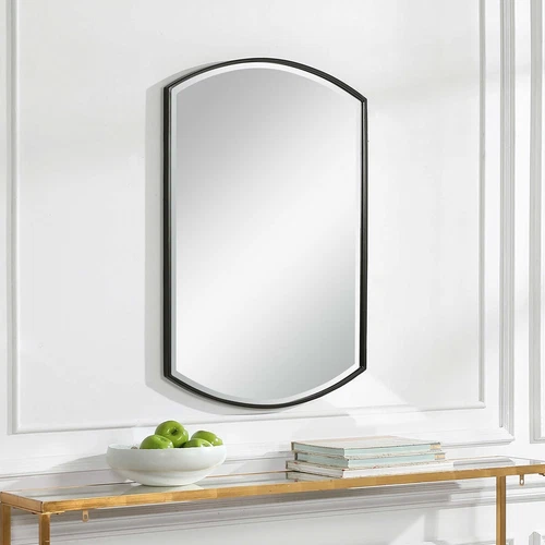 SHIELD MODERN 38" IRON WALL VANITY MIRROR UTTERMOST 09705 - Picture 2 of 5