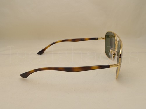 Ray Ban RB3683 (RB3683-001/31 56) Gold with Green Lens - Picture 3 of 5