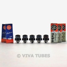 True NOS NIB GE Matched Quintet 5 USA 6H6 Metal Vacuum Tubes