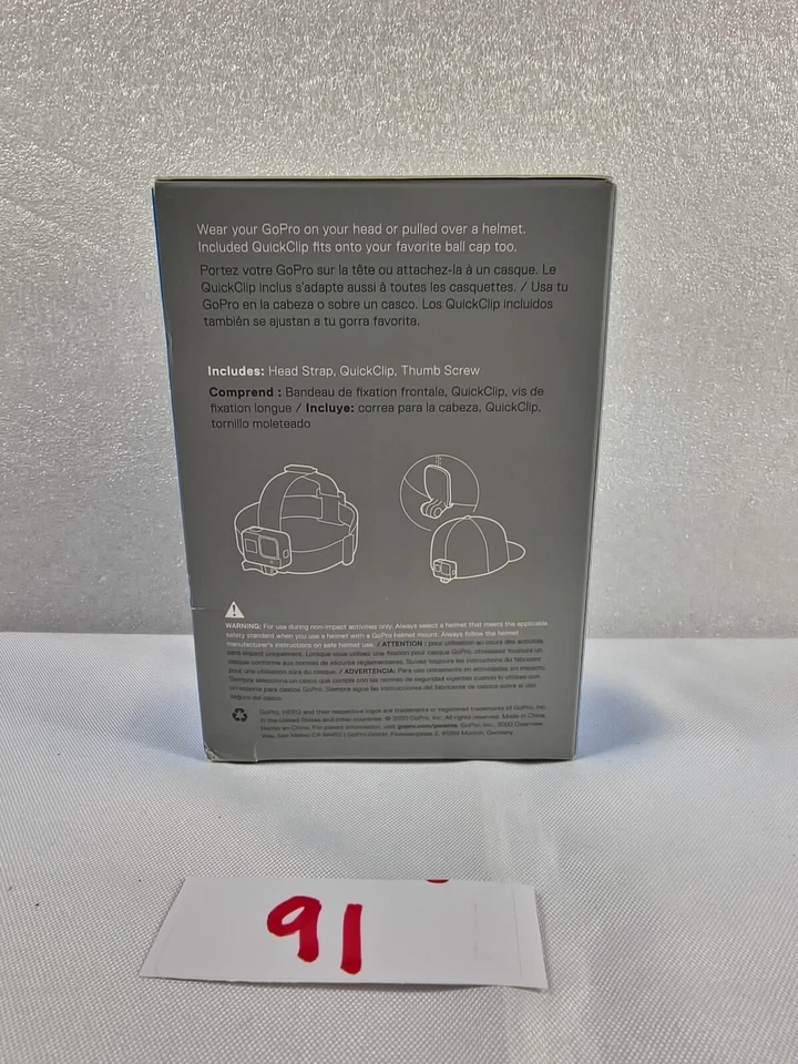 BRAND NEW GoPro Quick Clip Head Strap - Black (ACHOM-001) - Image 2 of 2