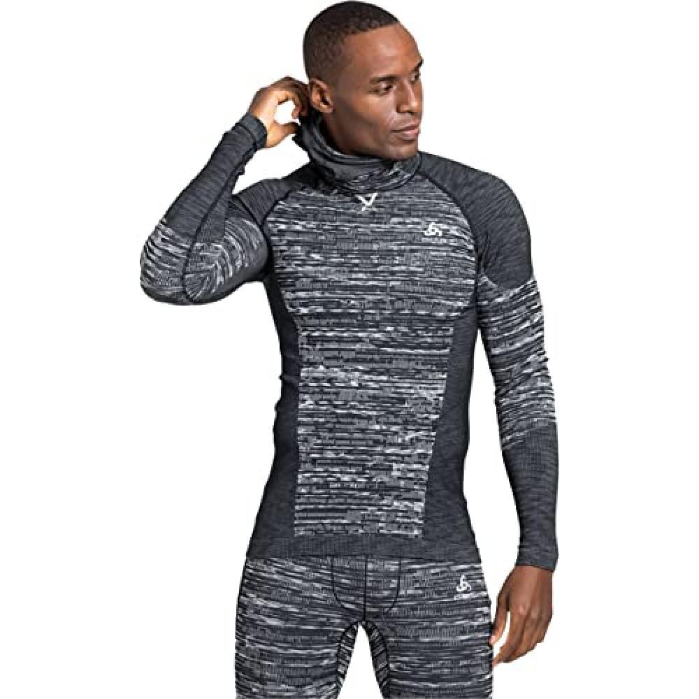 (TG. XXL) Odlo Blackcomb Eco Maglione, Black-Space Dye, XXL Uomo - NUOVO