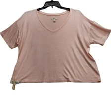 Style and Co Shirt Womens size XL Soft Shell  Vneck Short Sleeve Top   M554