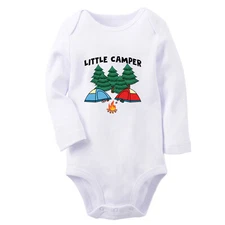 Little Camper Funny Baby Bodysuit Newborn Romper Infant Jumpsuit Kid Long Outfit