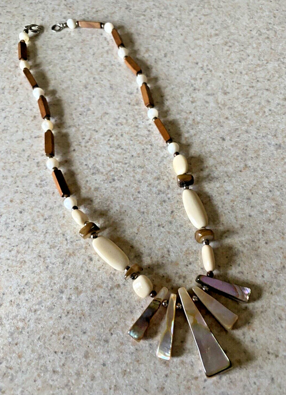 VINTAGE ABALONE BEADED NECKLACE