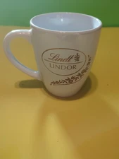 Lindt Lindor Coffee Tea Mug Cup Gold Leaf Embossing On White Excellent Condition
