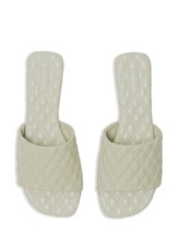 Burberry Quilted Leather Slide Sandals Beige 37 NEW