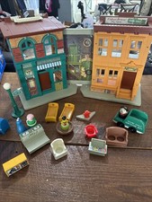 1975 Fisher Price 938 Sesame Street Play Set Building And 15 Accessories No Box