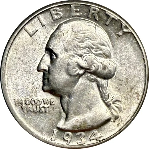 1934 D Washington Silver Quarter Heavy Motto Choice AU ***READ DESCRIPTION***