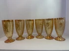 Vintage Marigold Carnival Glass Iris Footed Tumblers Set of 6
