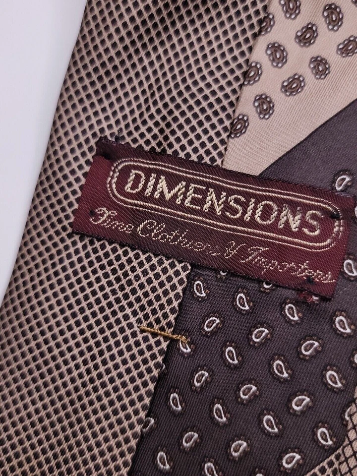 Dimensions 男式正式领带 56"Lx3.25"W 棕色领带 — 第 3/4 张图片