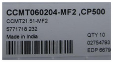 10  PCS  ORIGINAL  INSERTS       CCMT060204-MF2 CP500