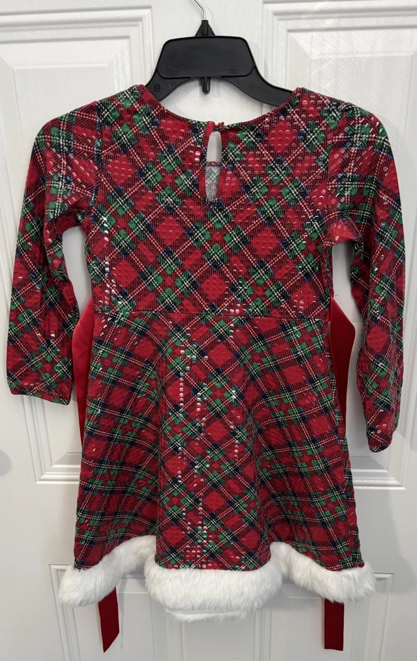Красивые девочки Bonnie Jean клетку рождественское платье размер 8 Ex состоянии носить один раз! - Изображение 2 из 4